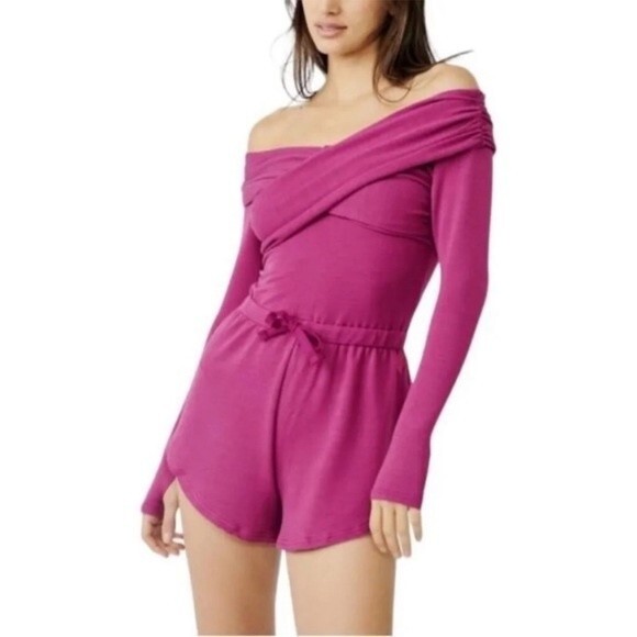 NWT Free People Love Spell One-Piece Romper, Aubergine, Size XS - Picture 1 of 15